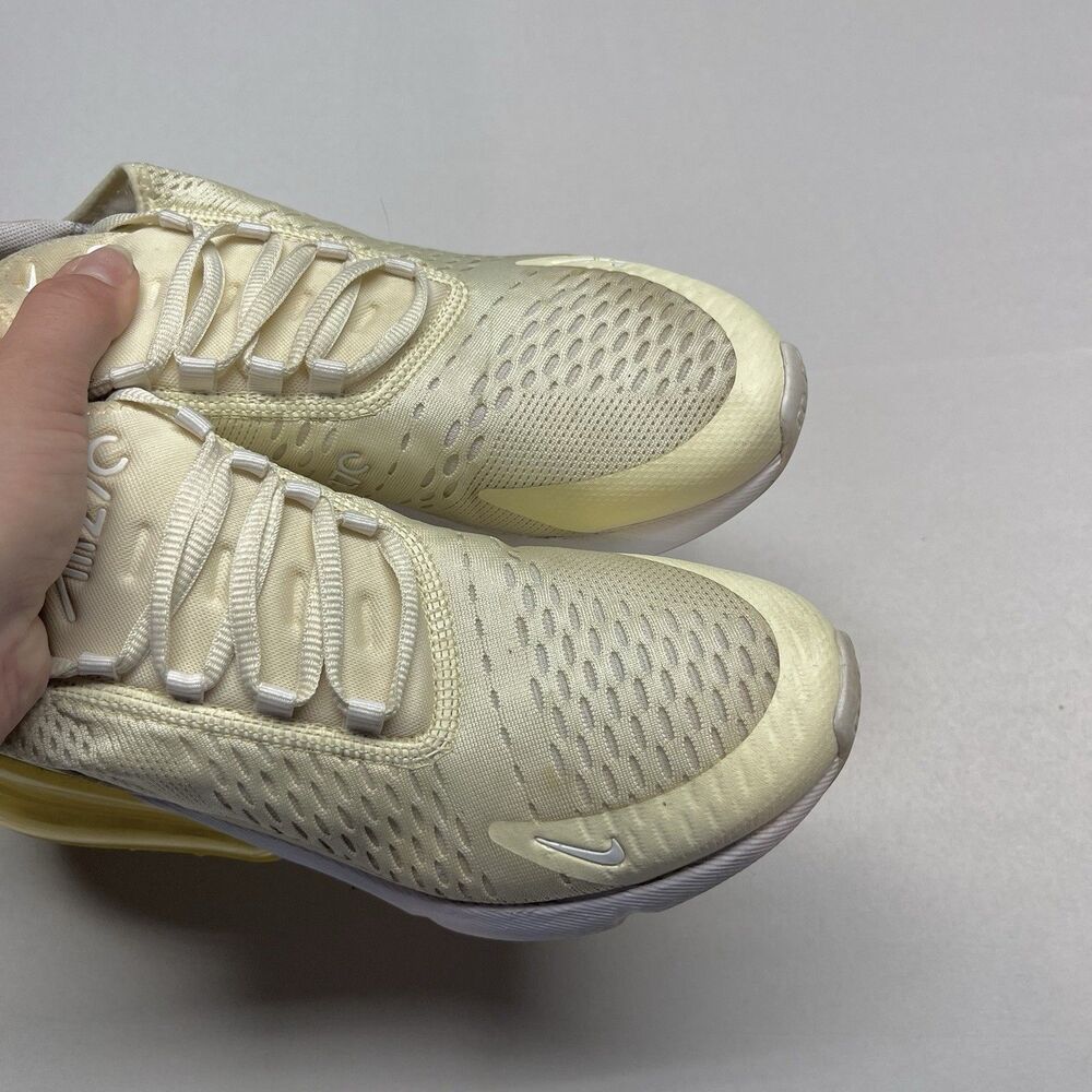 Nike Air Max 270 White Gold Shoes Sneakers Womens Size 9.5 - Picture 6 of 10